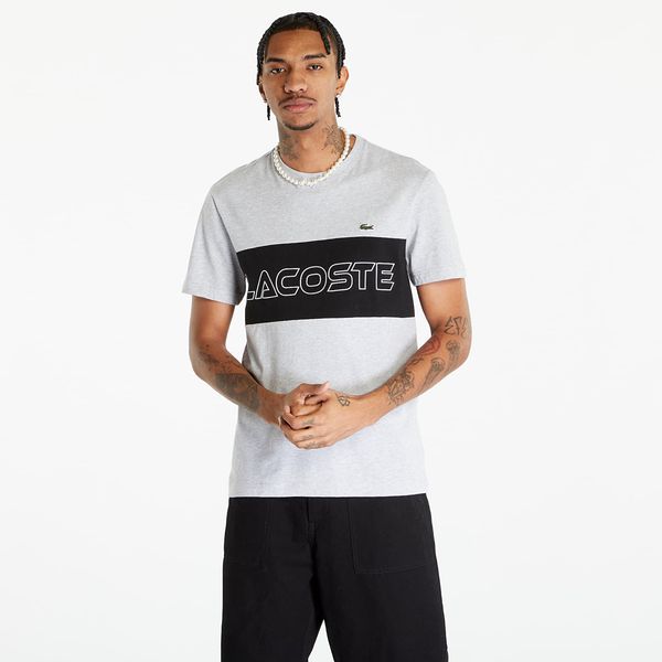 LACOSTE LACOSTE Men's T-shirt Silver Chine/ Black