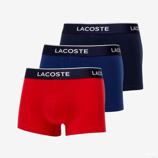 LACOSTE LACOSTE Underwear Trunk 3-Pack Black/ Navy Blue/ Red-Methylene L