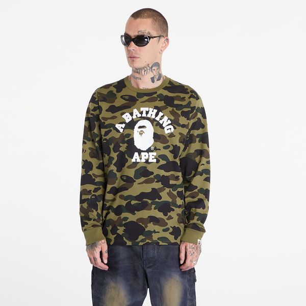 A BATHING APE Majica A BATHING APE 1St Camo College Long Sleeve Tee Green M