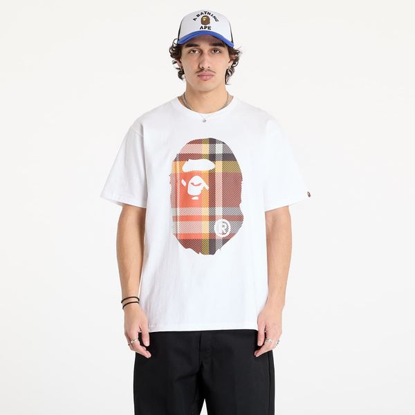 A BATHING APE Majica A BATHING APE Bape Check Big Ape Head Tee White XL