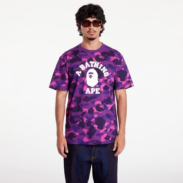 A BATHING APE Majica A BATHING APE Color Camo College Tee Purple L