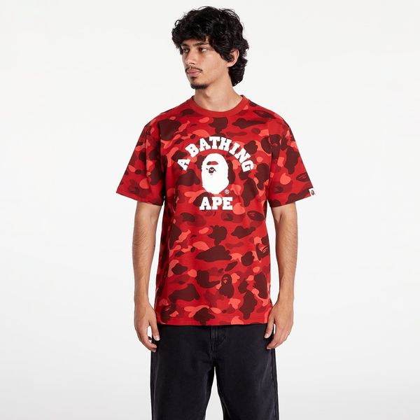 A BATHING APE Majica A BATHING APE Color Camo College Tee Red L