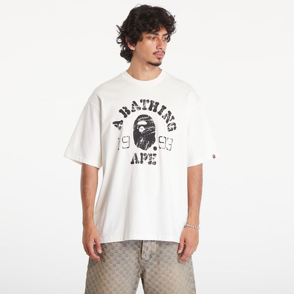 A BATHING APE Majica A BATHING APE Screen Print College Relaxed Fit Short Sleeve Tee Ivory M