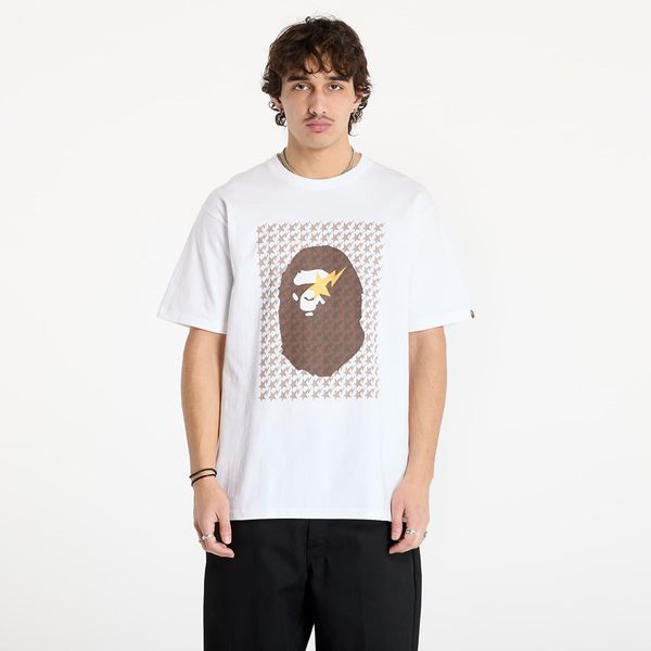 A BATHING APE Majica A BATHING APE Sta Houndstooth Ape Head Tee White/ Brown XL