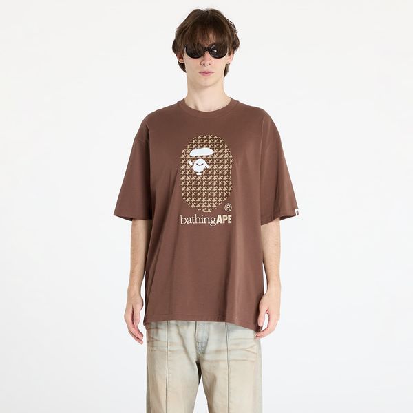 A BATHING APE Majica A BATHING APE Sta Houndstooth By Bathing Ape Relaxed Fit Tee M Brown L