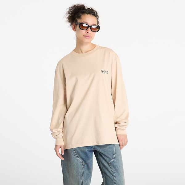 A.P.C. Majica A.P.C. Long Sleeve Adresse T-Shirt UNISEX Beige XXL