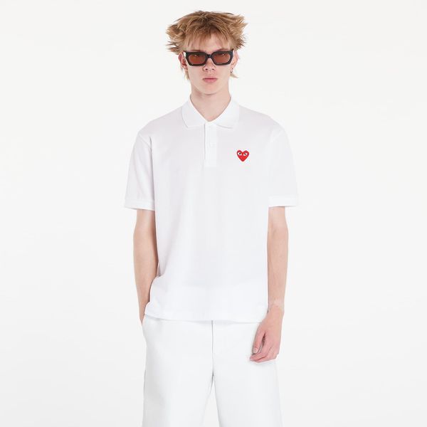 Comme des Garçons PLAY Majica Comme des Garçons PLAY Emblem Knit Short Sleeve Tee UNISEX White S