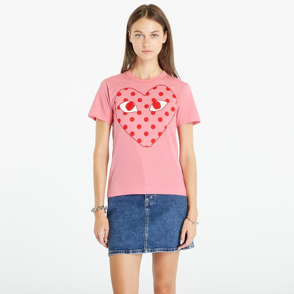 Comme des Garçons PLAY Majica Comme des Garçons PLAY Heart Logo Short Sleeve Tee Pink S