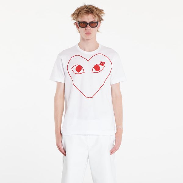 Comme des Garçons PLAY Majica Comme des Garçons PLAY Heart Logo Short Sleeve Tee UNISEX White L