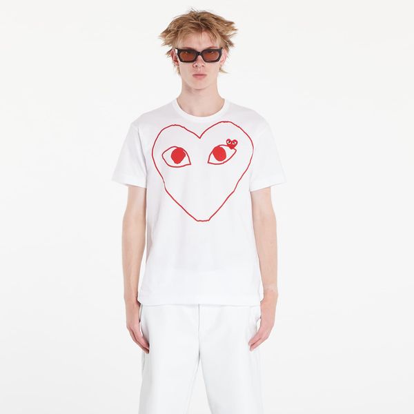 Comme des Garçons PLAY Majica Comme des Garçons PLAY Heart Logo Short Sleeve Tee UNISEX White XL