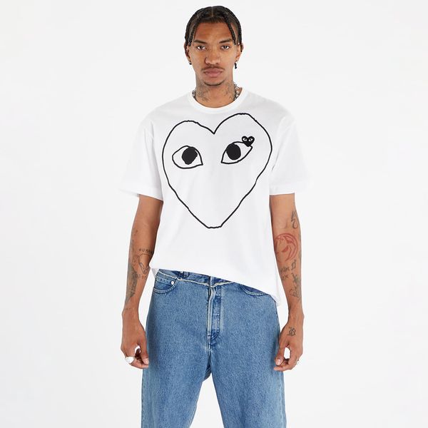 Comme des Garçons PLAY Majica Comme des Garçons PLAY Heart Logo Short Sleeve Tee UNISEX White XXL