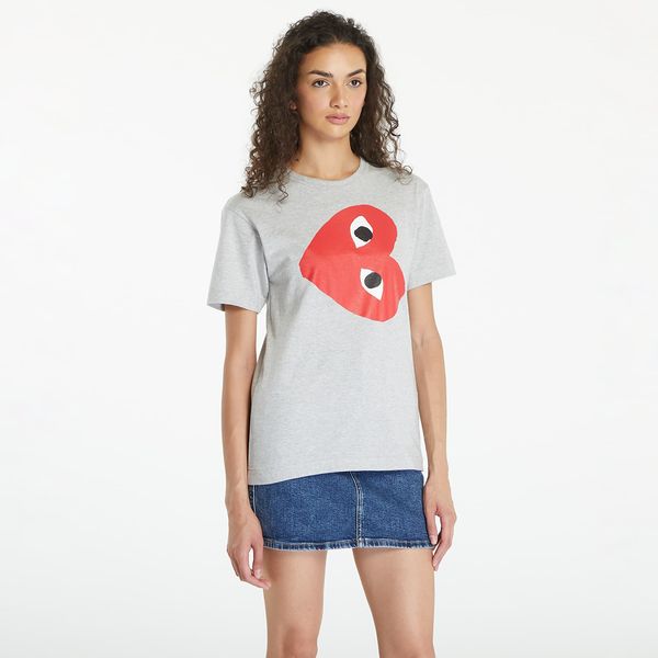 Comme des Garçons PLAY Majica Comme des Garçons PLAY Logo Print Short Sleeve Tee UNISEX Grey L