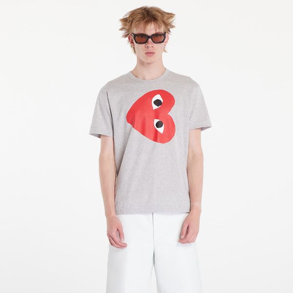 Comme des Garçons PLAY Majica Comme des Garçons PLAY Logo Print Short Sleeve Tee UNISEX Grey M