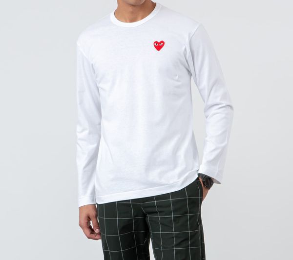 Comme des Garçons PLAY Majica Comme des Garçons PLAY Long Sleeve Tee UNISEX White XL