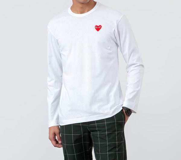 Comme des Garçons PLAY Majica Comme des Garçons PLAY Long Sleeve Tee UNISEX White XXS