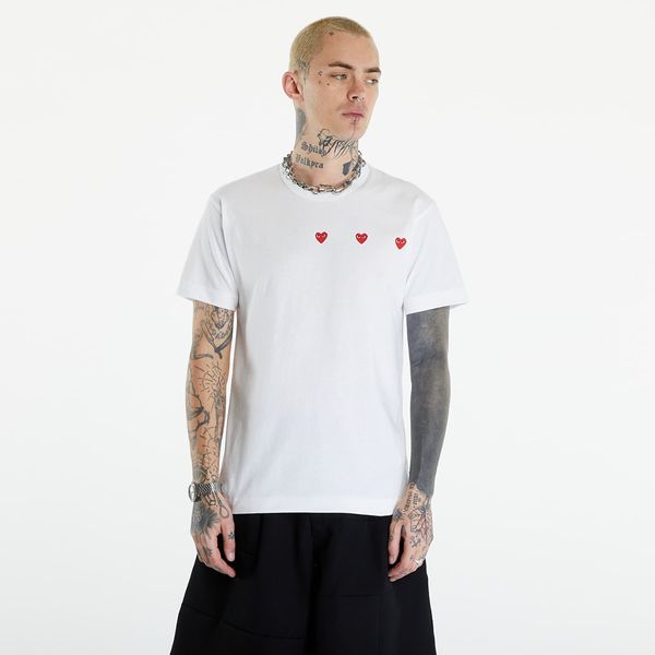 Comme des Garçons PLAY Majica Comme des Garçons PLAY Short Sleeve Logo Print T-Shirt UNISEX White XXL