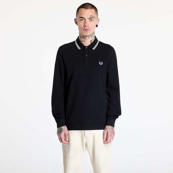 FRED PERRY Majica FRED PERRY Long Sleeve Twin Tipped Shirt Black L