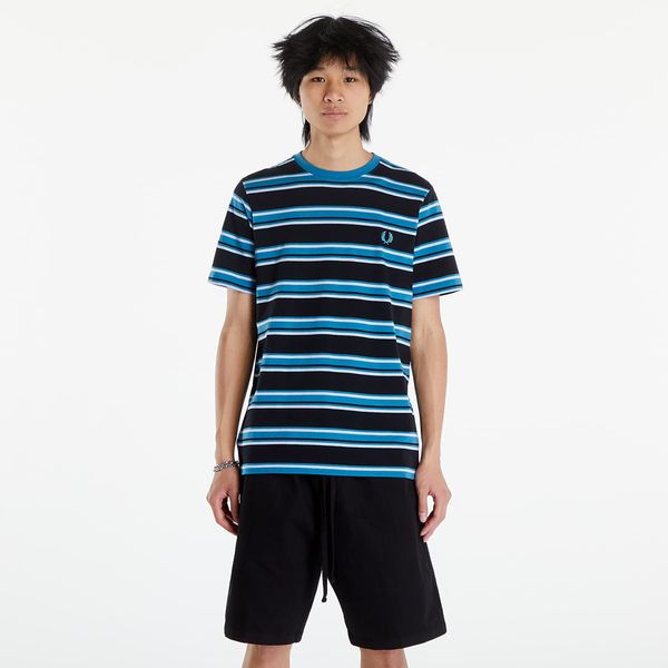 FRED PERRY Majica FRED PERRY Stripe T-Shirt Black/ Light Smoke/ Ocean M