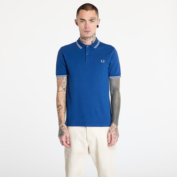 FRED PERRY Majica FRED PERRY The Twin Tipped Polo Shirt Shaded Cobalt / Snow White / Light Smoke XL