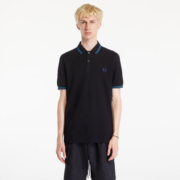 FRED PERRY Majica FRED PERRY The Twin Tipped Polo T-Shirt Black/ Cybl/ Midnight Blue XL