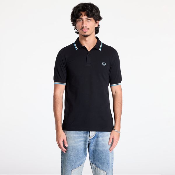 FRED PERRY Majica FRED PERRY The Twin Tipped Shirt Black/ Ecru/ Soft blue L