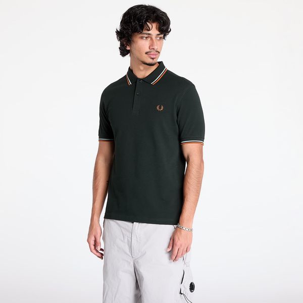 FRED PERRY Majica FRED PERRY The Twin Tipped Shirt Black/ Silver Blue/ Marmalade M