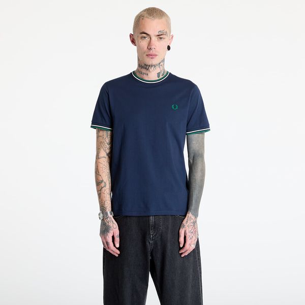 FRED PERRY Majica FRED PERRY Twin Tipped T-Shirt Dark Carbon / Light Ecru / Label Green S