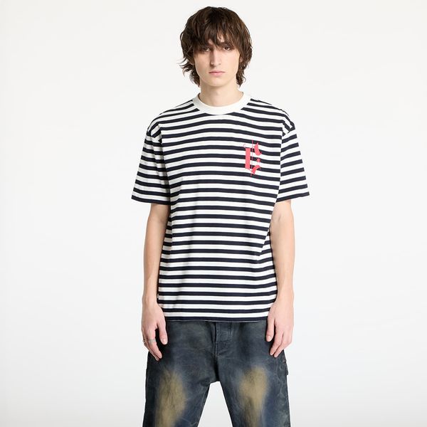 Marcelo Burlon Majica Marcelo Burlon County Goth Stripe Boxy Tee White/ Navy Blue XL