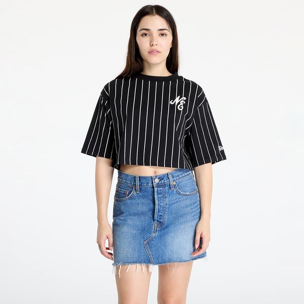 New Era Majica New Era Pinstripe Crop Tee Black/ Off White L