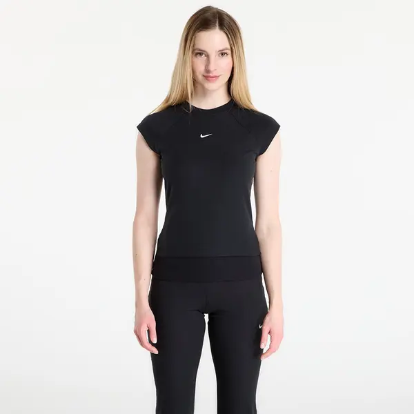 Nike Majica Nike Sportswear Chill Knit Women's Tight Short-Sleeve Ribbed Top Black/ Sail XL