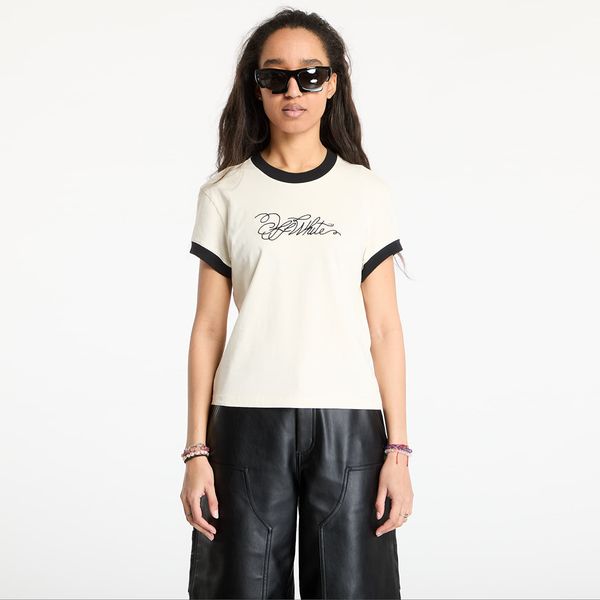 Off-White Majica Off-White Off White Script Fitted Tee White Aspara L