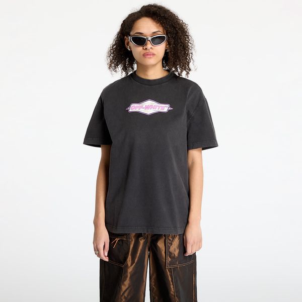 Off-White Majica Off-White Roses Logo Regular Tee Washed Black/ Phlo L