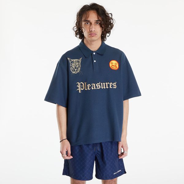 PLEASURES Majica PLEASURES Wyatt Boxy Polo Navy M