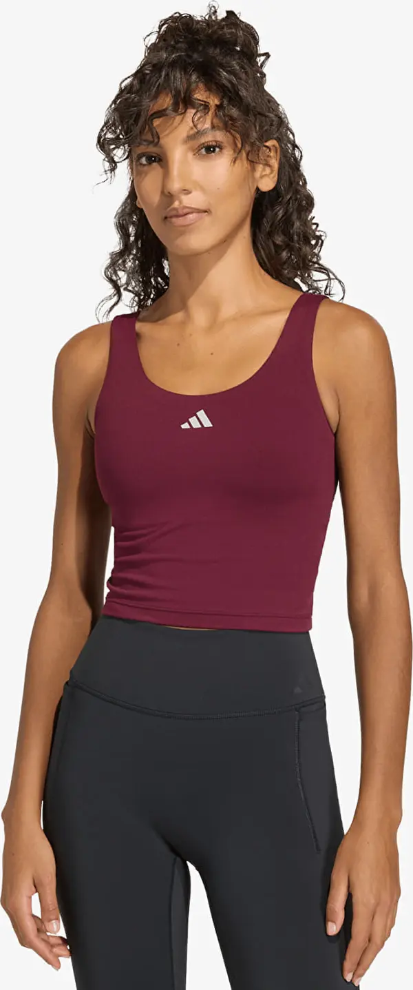 adidas Performance Majica s tankom adidas 3 Stripes Studio All Me Light Support Tank Top Maroon M