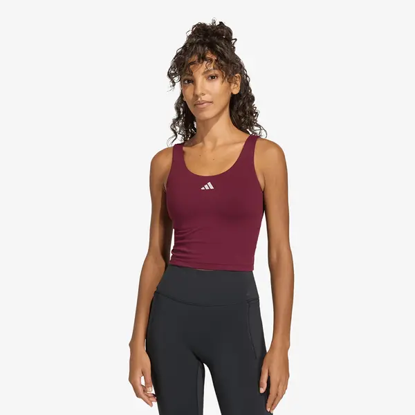 adidas Performance Majica s tankom adidas 3 Stripes Studio All Me Light Support Tank Top Maroon M
