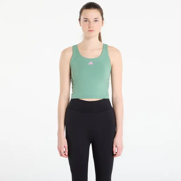 adidas Performance Majica s tankom adidas 3 Stripes Studio All Me Light Support Tank Top Preloved Green M