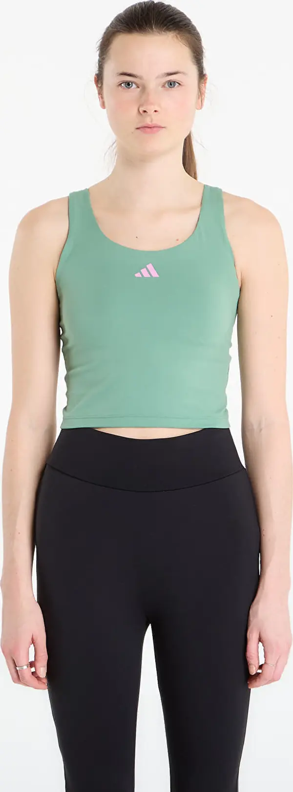 adidas Performance Majica s tankom adidas 3 Stripes Studio All Me Light Support Tank Top Preloved Green S