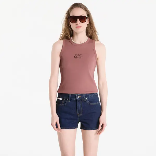 Calvin Klein Majica s tankom Calvin Klein Jeans Sl 2X2 Baby Rib Logo Crew Tank Sierra Brown L