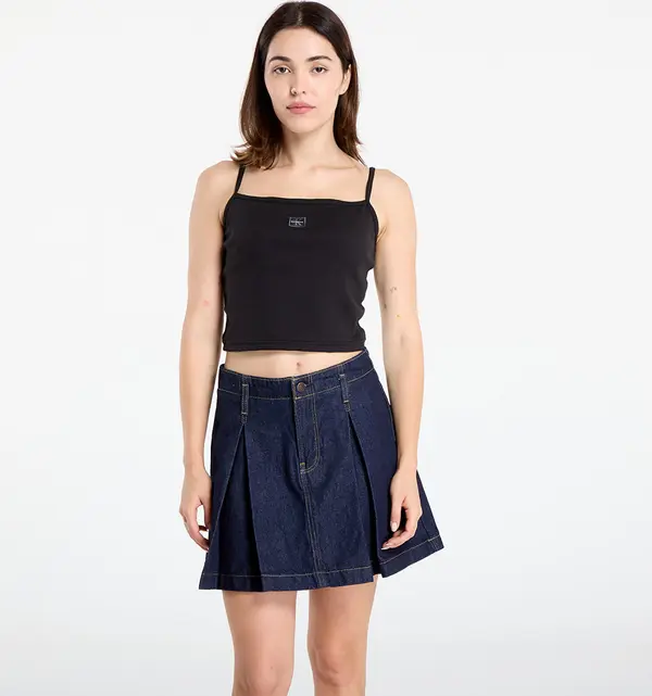 Calvin Klein Majica s tankom Calvin Klein Jeans Woven Label Rib Crop Black S