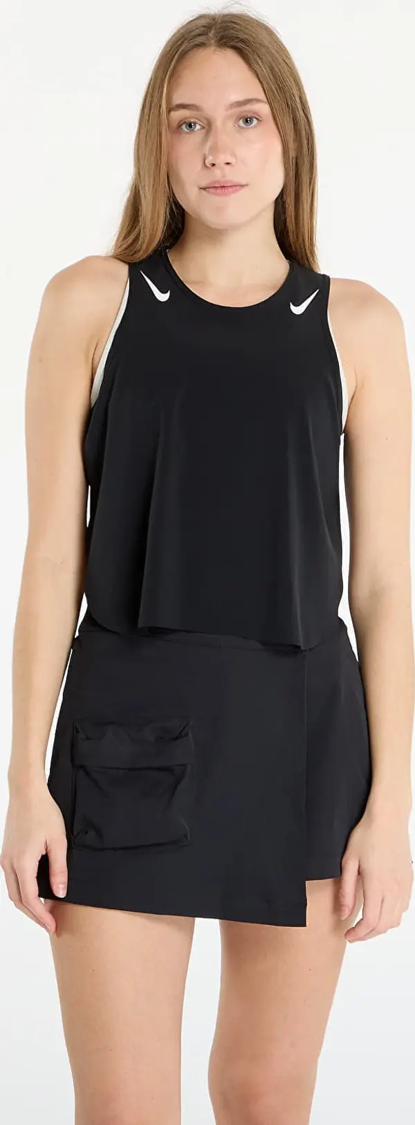 Nike Majica s tankom Nike AeroSwift Women's Dri-FIT ADV Cropped Running Tank Top Black/ White S