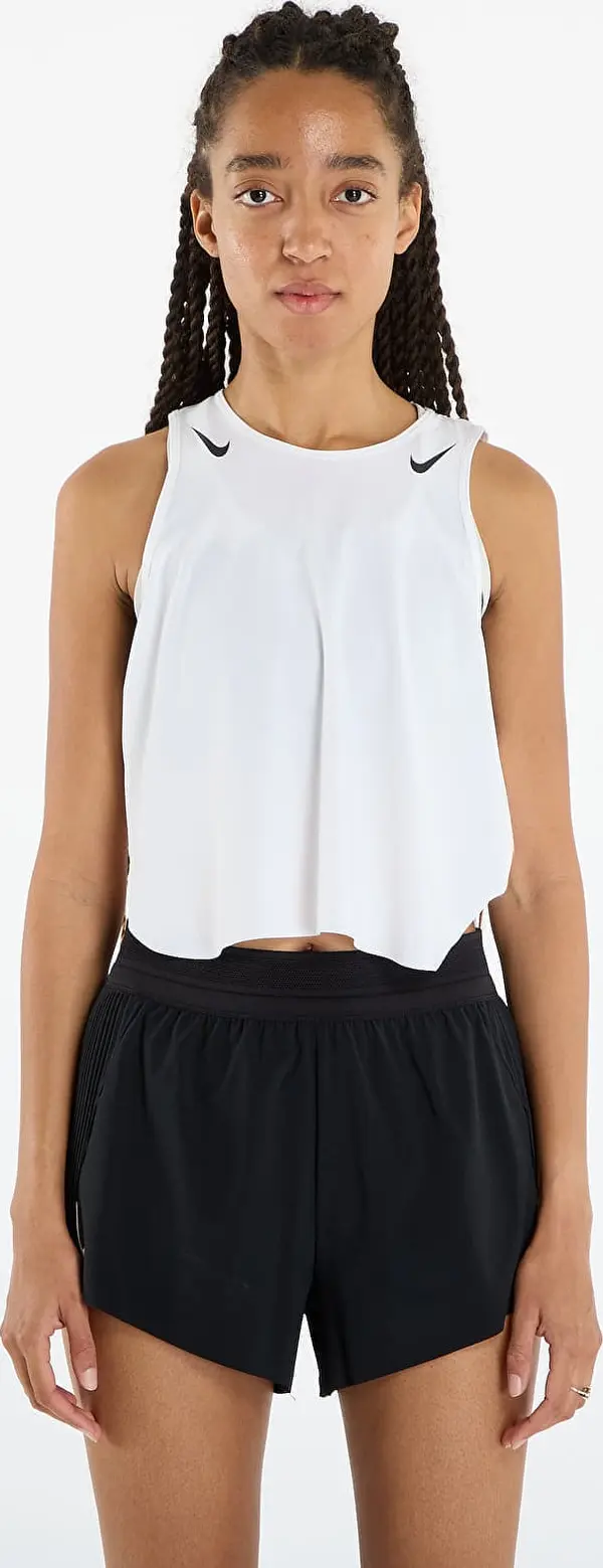 Nike Majica s tankom Nike AeroSwift Women's Dri-FIT ADV Cropped Running Tank Top White/ Black M