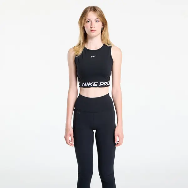 Nike Majica s tankom Nike Pro Women's Dri-FIT Cropped Tank Top Black/ White XS
