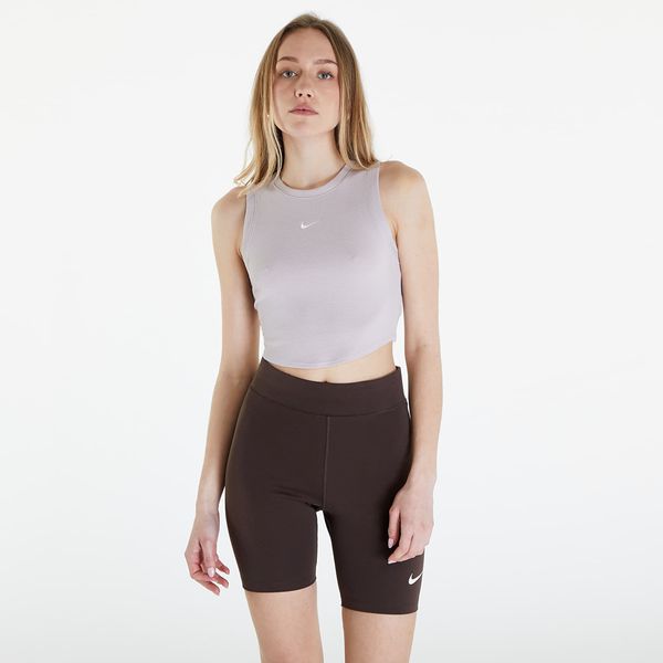 Nike Majica s tankom Nike Sportswear Essentials Women's Ribbed Cropped Tank Platinum Violet/ Sail XL