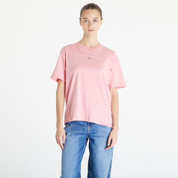 Tommy Hilfiger Majica Tommy Jeans Relaxed New Linear Short Sleeve Tee Tickled Pink S