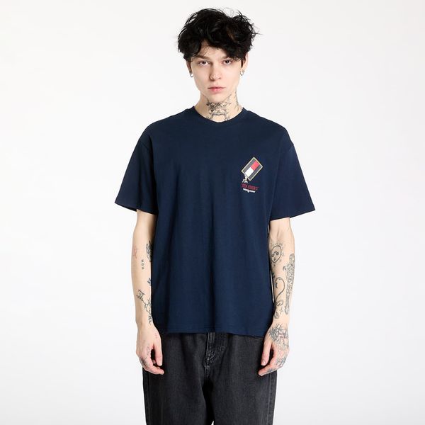 Tommy Hilfiger Majica Tommy Jeans Relaxed Novelty 1 Tee Blue S