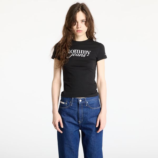 Tommy Hilfiger Majica Tommy Jeans Slim Essential Tee Black XS