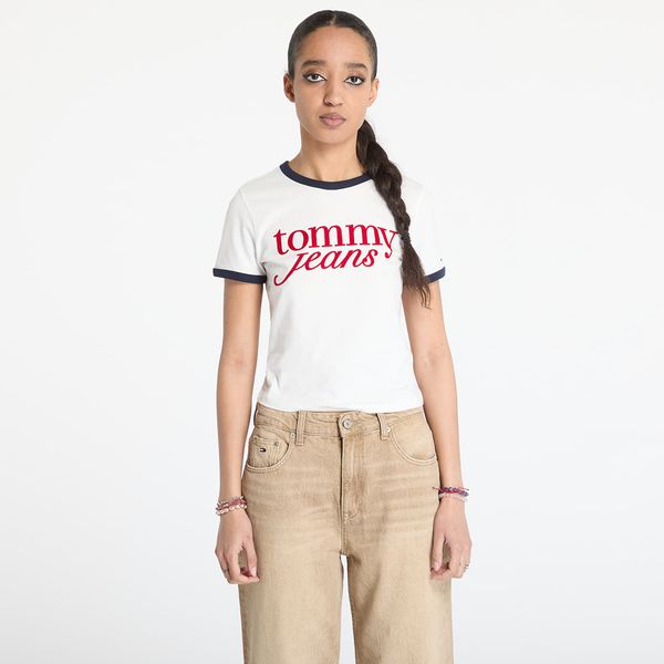 Tommy Hilfiger Majica Tommy Jeans Slim Script Tee White XS