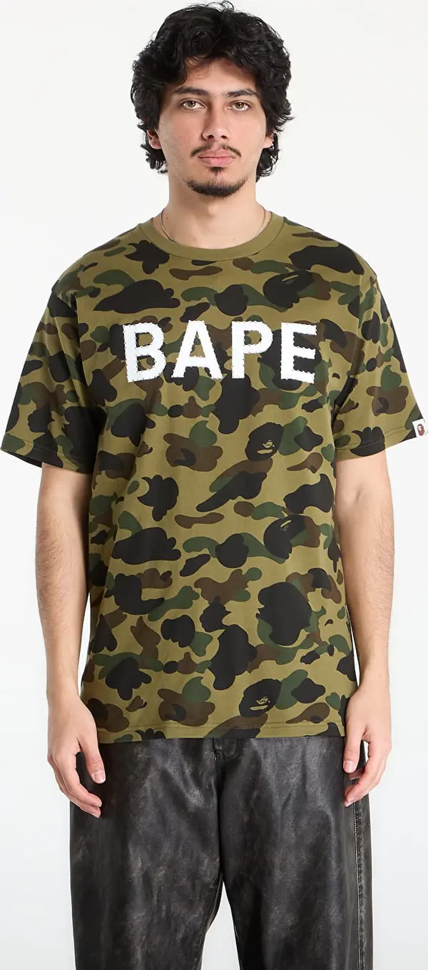 A BATHING APE Majice A BATHING APE 1St Camo Bape Rhinestone Tee UNISEX Green XL