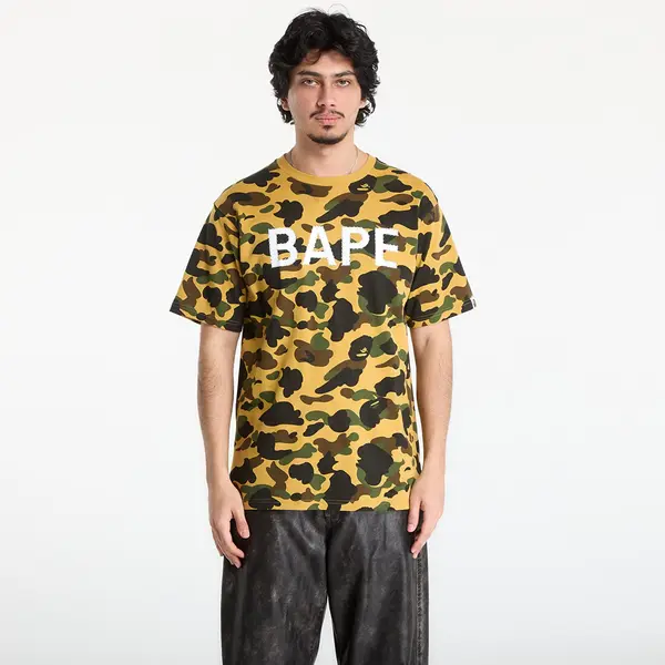 A BATHING APE Majice A BATHING APE 1St Camo Bape Rhinestone Tee UNISEX Yellow L