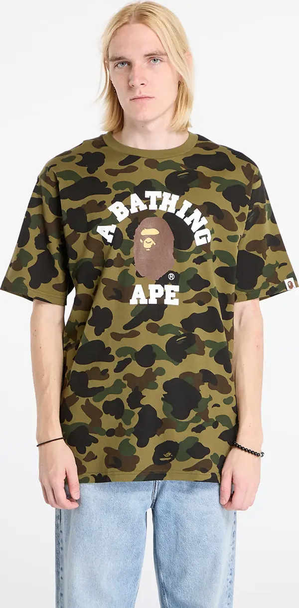 A BATHING APE Majice A BATHING APE 1St Camo College Tee UNISEX Green XL